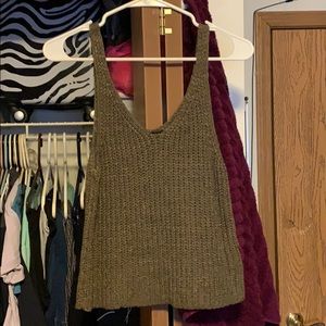 Green Knit Crop/Tank Top